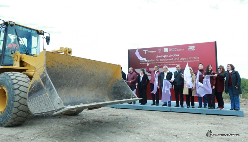 Inicia construcción de prolongación del Bulevar José López Portillo en Victoria, Tamaulipas, con notable ausencia del alcalde en ceremonia inaugural liderada por el gobernador.